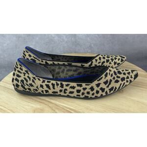 ROTHY'S The Point Ballet Flats Leopard Cheetah Animal Pointed Toe Shoes Size 9.5